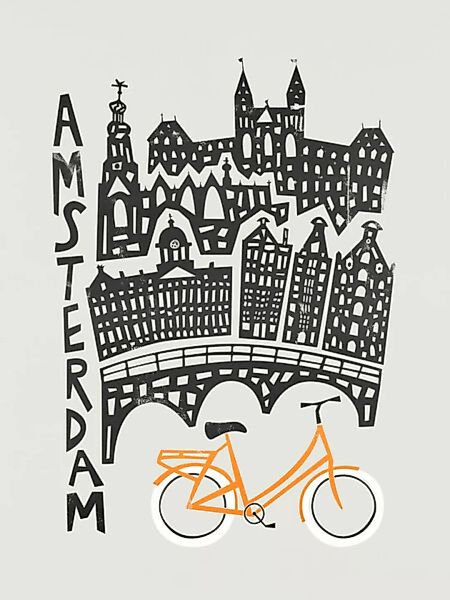 Poster / Leinwandbild - Amsterdam Cityscape günstig online kaufen