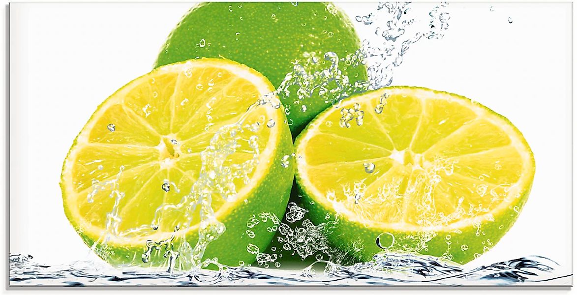 Artland Glasbild "Limette mit Spritzwasser" Lebensmittel 1 Stk. tlg. in ver günstig online kaufen