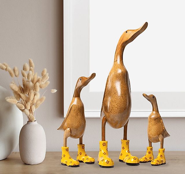 Rikmani Dekofigur Holzfigur Ente, Handgefertigte Dekoration aus Holz, Gesch günstig online kaufen
