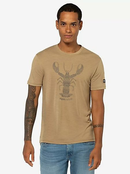 SUPER.NATURAL T-Shirt für Herren, Merino TATTOOED LOBSTER Tier Motiv, Reise günstig online kaufen
