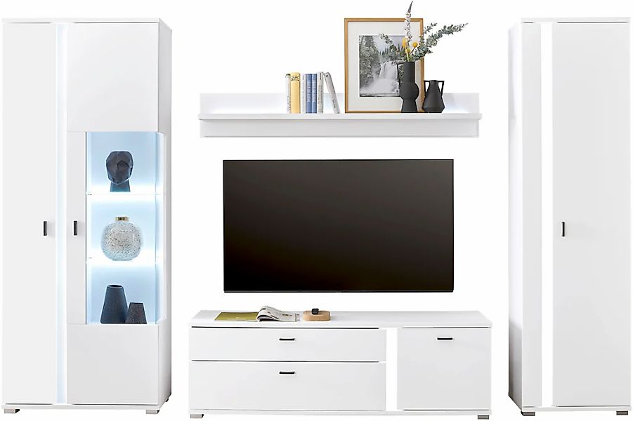 INOSIGN Wohnwand "LONG ISLAND", (Set, 4 St.), in moderner Trendfarbe,inklus günstig online kaufen