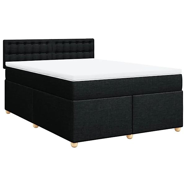 vidaXL Boxspringbett mit Matratze Schwarz 160x200 cm Stoff 3286747 günstig online kaufen