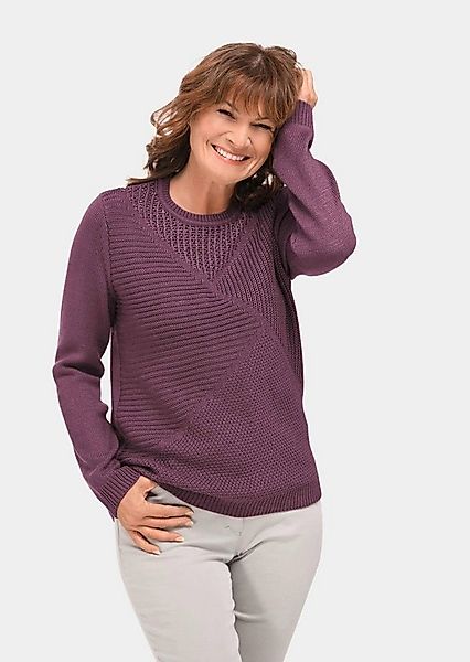 GOLDNER Strickpullover Kurzgröße: Baumwoll-Pullover in Rippenstruktur günstig online kaufen
