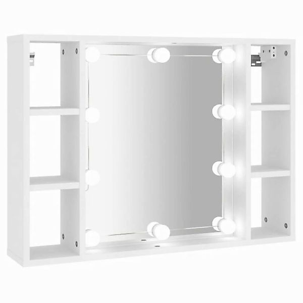 vidaXL Badezimmerspiegelschrank Spiegelschrank mit LED Weiß 76x15x55 cm günstig online kaufen