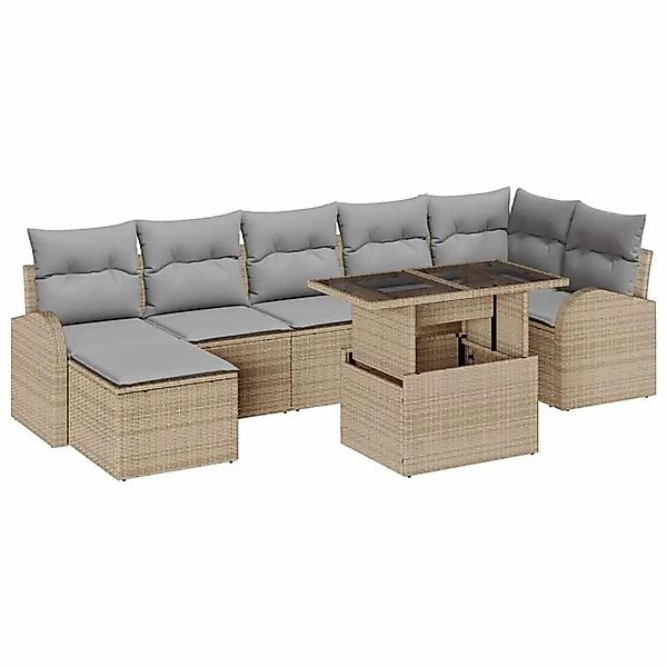 vidaXL Garten-Sofa-Set mit Kissen 8-Tlg Beige und Hellgrau 3348686 günstig online kaufen