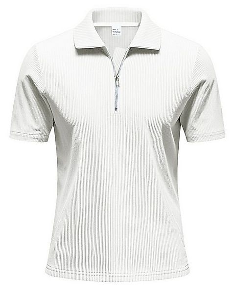 Allthemen Poloshirt mit Cord-Struktur Halbzip Kurzarmshirt günstig online kaufen