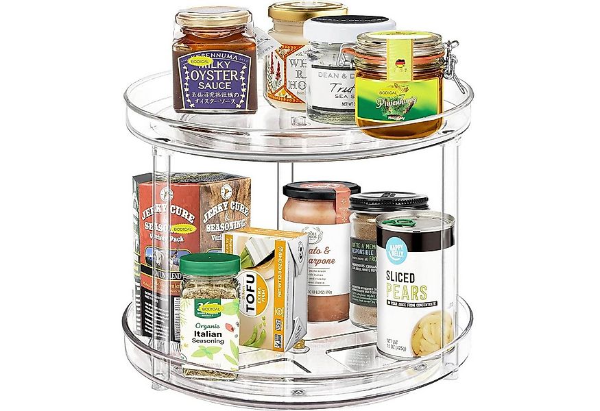 SURFOU Gewürzregal 2 Ebenen Drehteller Organizer, 360° Kühlschrank Drehplat günstig online kaufen