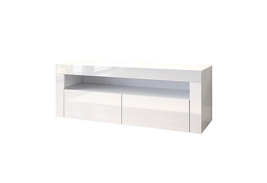 SONNI Lowboard TV Lowboard weiss Hochglanz mit LED Beleuchtung, Breite 120 günstig online kaufen