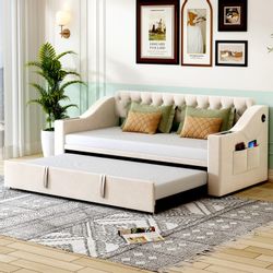 autolock Schlafsofa Polsterbett, Schlafsofa mit USB-Ladeanschluss, günstig online kaufen