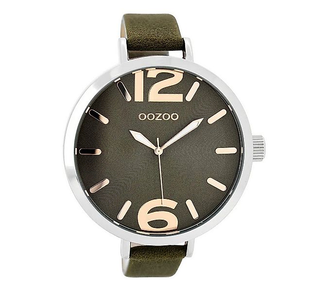 OOZOO Quarzuhr XXL Damenuhr C8723 – 48mm Analoguhr mit braunem Lederarmband günstig online kaufen