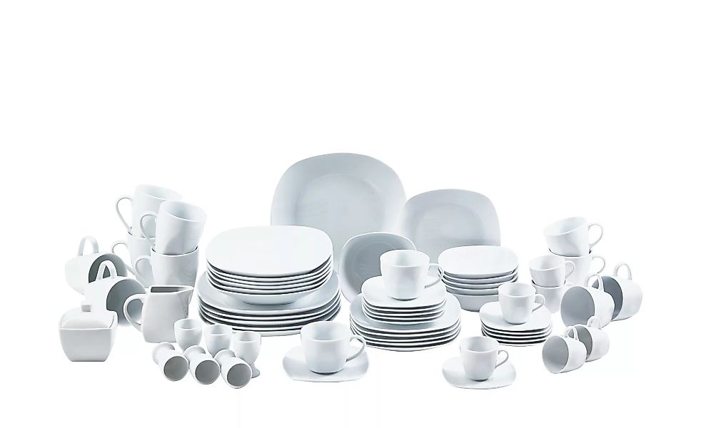 KHG Kombiservice, 62-teilig  Tivoli - weiß - Porzellan - Geschirr > Geschir günstig online kaufen