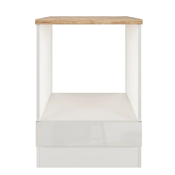 Flex-Well Exclusiv Küchen-Herdumbauschrank Lund 60 cm Lichtgrau glänzend günstig online kaufen