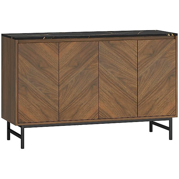HOMCOM TV-Möbel 120 cm, TV-Stand für Fernseher bis 55 Zoll mit 4 Türen, Mar günstig online kaufen