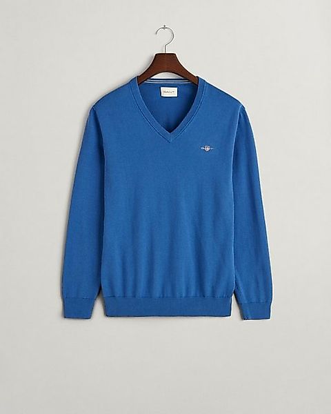 Gant Strickpullover CLASSIC COTTON V-NECK, RICH BLUE günstig online kaufen