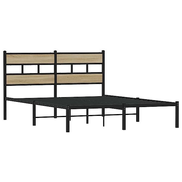 vidaXL Bett Metallbett ohne Matratze Sonoma-Eiche günstig online kaufen