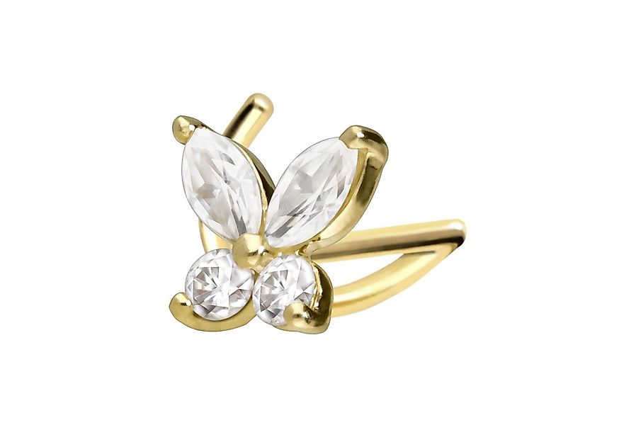 PIERCINGLINE Nasenpiercing 14/18 Karat Gold Nasenstecker Spirale MOISSANIT- günstig online kaufen