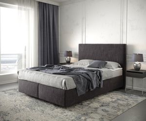 DELIFE Boxspringbett Dream-Well, Mikrofaser Schwarz 140x200 günstig online kaufen
