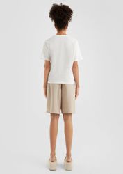 QS Kurzarmshirt T-Shirt Baumwollshirt mit überschnittener günstig online kaufen