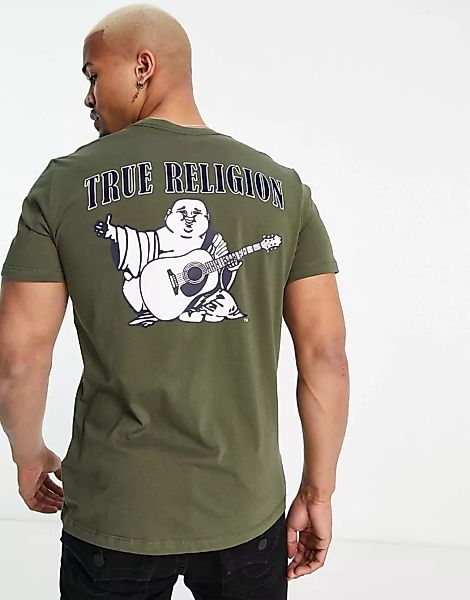 True Religion – Buddha – T-Shirt mit Rundhalsausschnitt und Logo-Grün günstig online kaufen