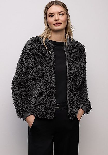 STREET ONE Fellimitatjacke mit Tunnelzug am Saum günstig online kaufen
