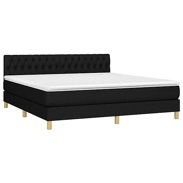 vidaXL Boxspringbett mit Matratze & LED Schwarz 180x200 cm Stoff 3133975 günstig online kaufen