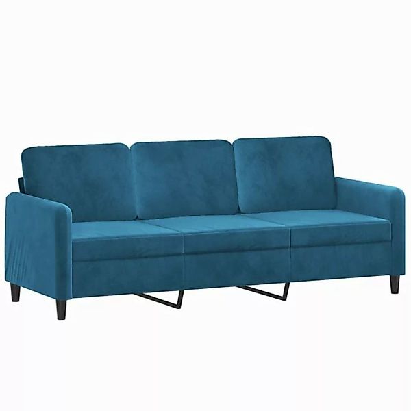 vidaXL Sofa, 3-Sitzer-Sofa Blau 180 cm Samt günstig online kaufen