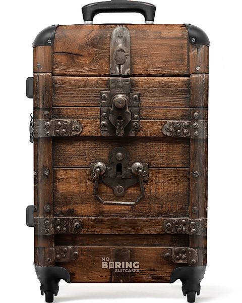 NoBoringSuitcases.com© Hartschalen-Trolley Verschlossene Holzkiste mit Meta günstig online kaufen