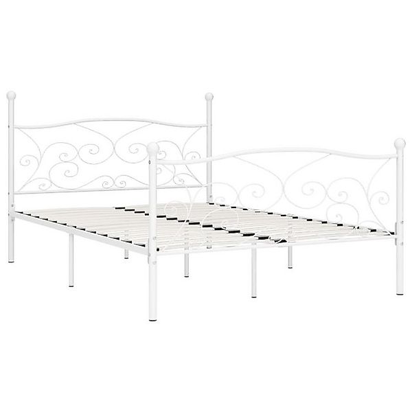 furnicato Bettgestell mit Lattenrost Weiß Metall 120×200 cm (1-tlg) günstig online kaufen