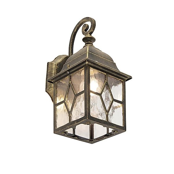 Qazqa Außen-Wandleuchte London, ohne Leuchtmittel, E27, Bronze, Landhaus, A günstig online kaufen