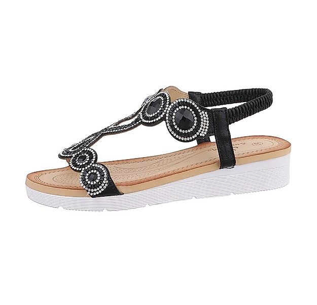 Ital-Design Damen Freizeit Riemchensandalette (86016834) Keilabsatz/Wedge K günstig online kaufen