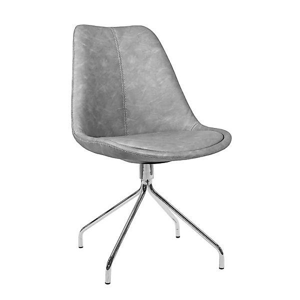 Esstisch Stühle in Grau Kunstleder Schalensitz (2er Set) günstig online kaufen