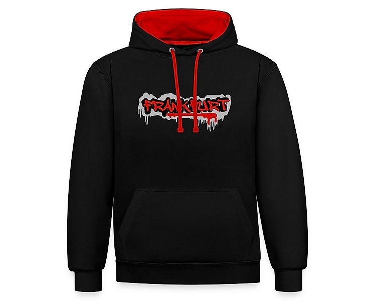 Spreadshirt Hoodie Frankfurt Graffiti Stadion Urban Fußball Unisex Kontrast günstig online kaufen