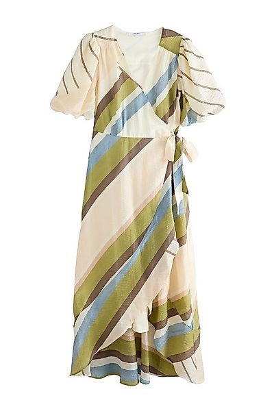 Next Midikleid Midikleid mit Wickeldesign und kurzen Puffärmeln (1-tlg) günstig online kaufen