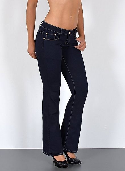 ESRA Bootcut-Jeans Damen Schlagjeans mit weitem Bein und Stretch bis Große günstig online kaufen