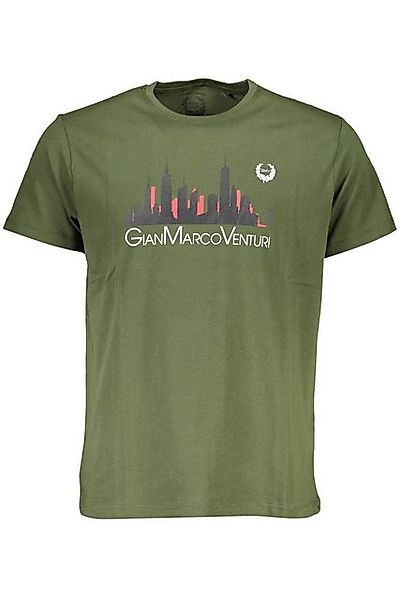 GIAN MARCO VENTURI T-Shirt Grünes Herren T-Shirt mit Logo und Print – günstig online kaufen