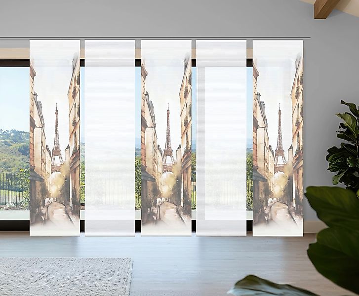 HOME in green Schiebegardine "FRANCQ" Paneelwagen 5 Stk. tlg. Bambusoptik, günstig online kaufen