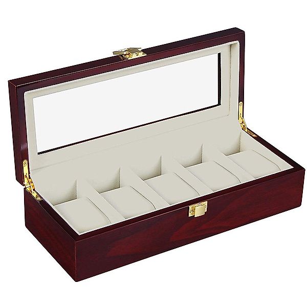 Rosnek Uhrenbox 2/3/5/6/10/12 Slots,Holz Uhrenkasten Schmuckkästchen günstig online kaufen