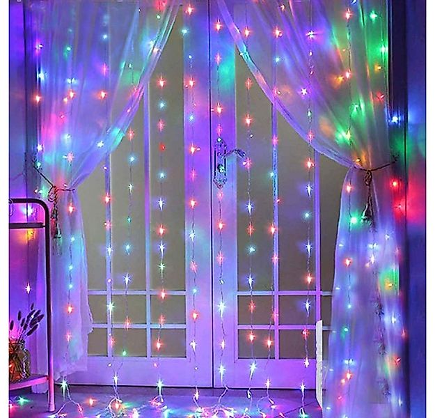 Merry 2024 Lichterkette LED Lichterkette,Vorhang Lichterketten,3x3M,Timer,3 günstig online kaufen