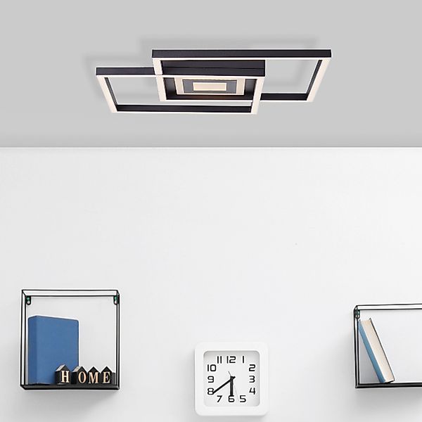 Brilliant LED-Deckenleuchte Metis 40 cm x 30 cm Schwarz günstig online kaufen