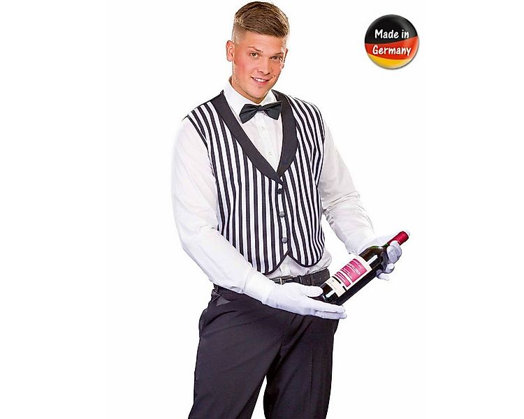 Festartikel Müller GmbH Kostüm Butler Weste Schwarz Weiß gestreift Barkeepe günstig online kaufen