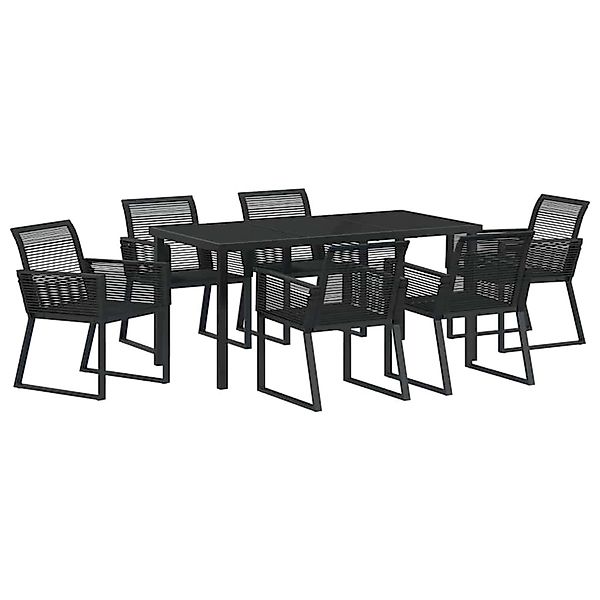 vidaXL Garten Essgruppe 7-Tlg Schwarz Poly Rattan 3379314 günstig online kaufen