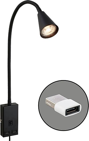 Briloner Leuchten LED Nachttischlampe »JUSTRA«, beweglicher Hals, inkl. GU1 günstig online kaufen