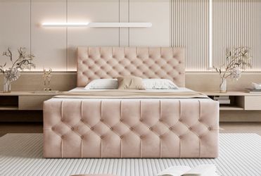 Goldstoff Boxspringbett TAURIEL mit Federkernmatratze & günstig online kaufen
