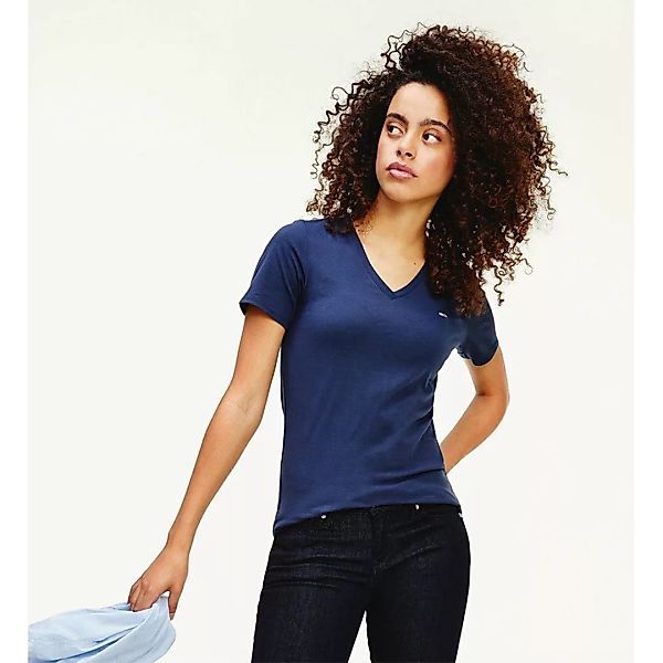 Tommy Jeans Skinny Stretch Kurzärmeliges T-shirt XL Twilight Navy günstig online kaufen