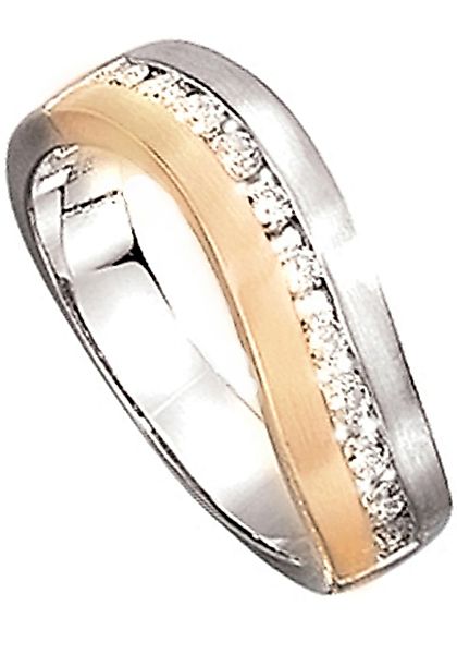 JOBO Fingerring "Ring mit 11 Diamanten", 585 Gold bicolor günstig online kaufen