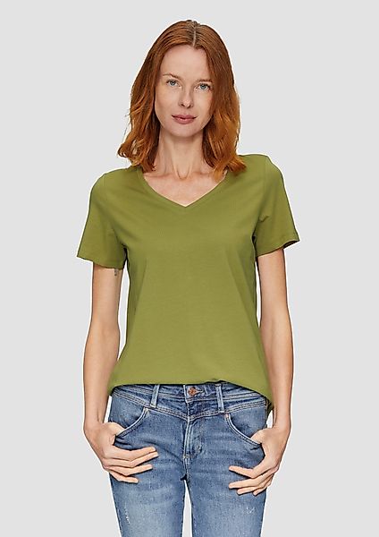 s.Oliver Kurzarmshirt T-Shirt mit V-Ausschnitt günstig online kaufen