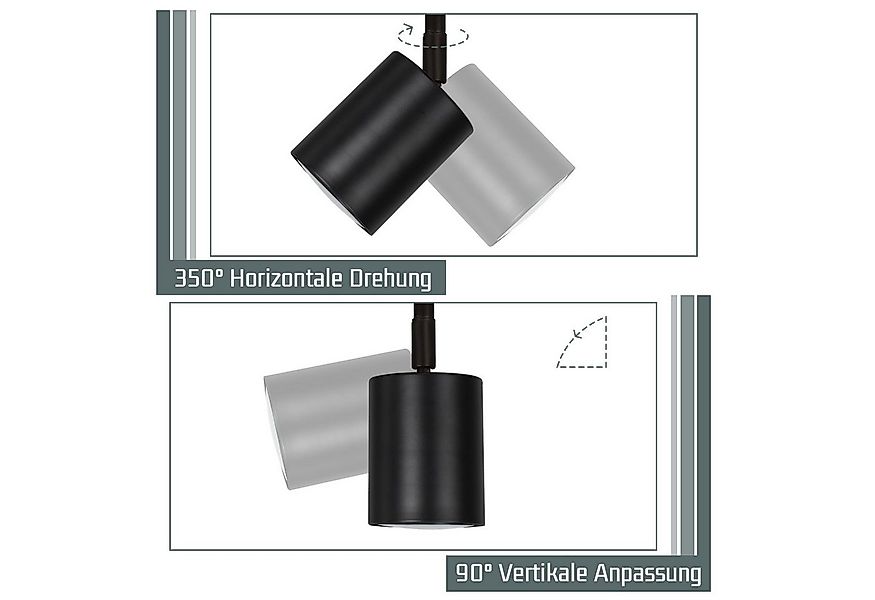 Nettlife Deckenstrahler 3/4 Flammig Deckenlampe Schwarz Flurlampe GU10 Deck günstig online kaufen