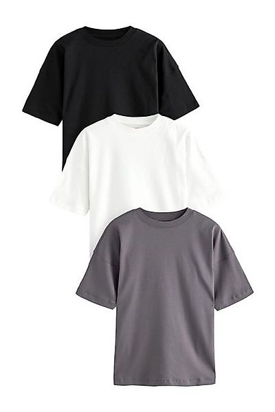 Next T-Shirt T-Shirts im Oversize-Look 100 % Baumwolle, 3 Stk. (3-tlg) günstig online kaufen