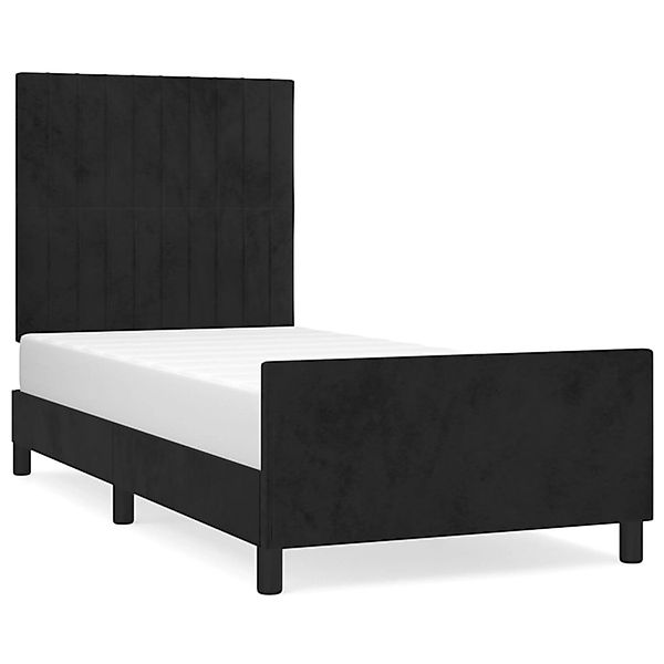 vidaXL Bettgestell mit Kopfteil Schwarz 100x200 cm Samt Modell 51357477 günstig online kaufen