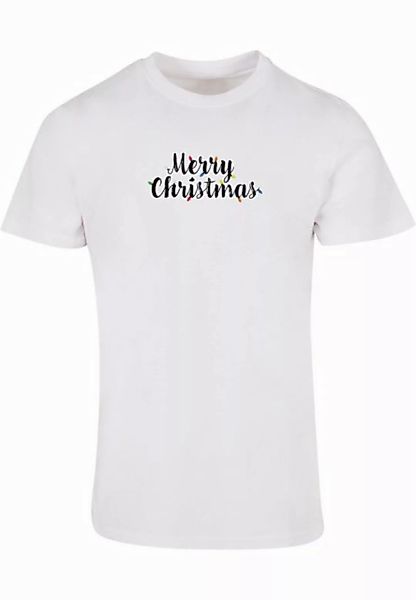 Merchcode T-Shirt Merchcode Herren Merry Christmas Lights Basic Round Neck günstig online kaufen